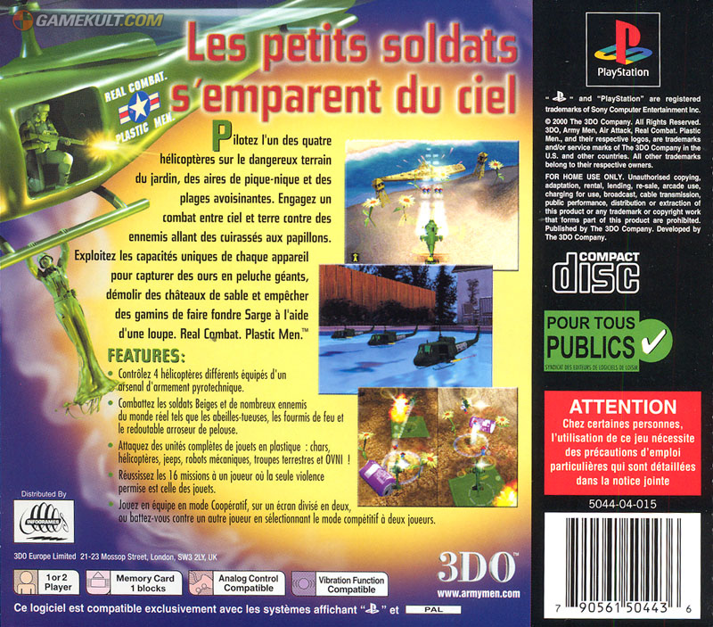 Contraportada de Army Men - Air Attack · FR