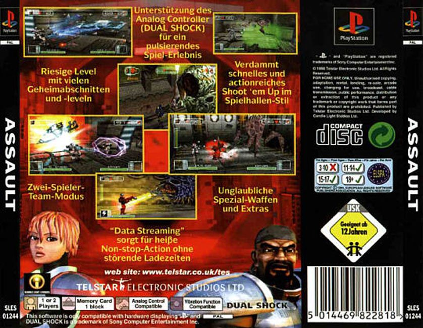 Contraportada de Assault · DE