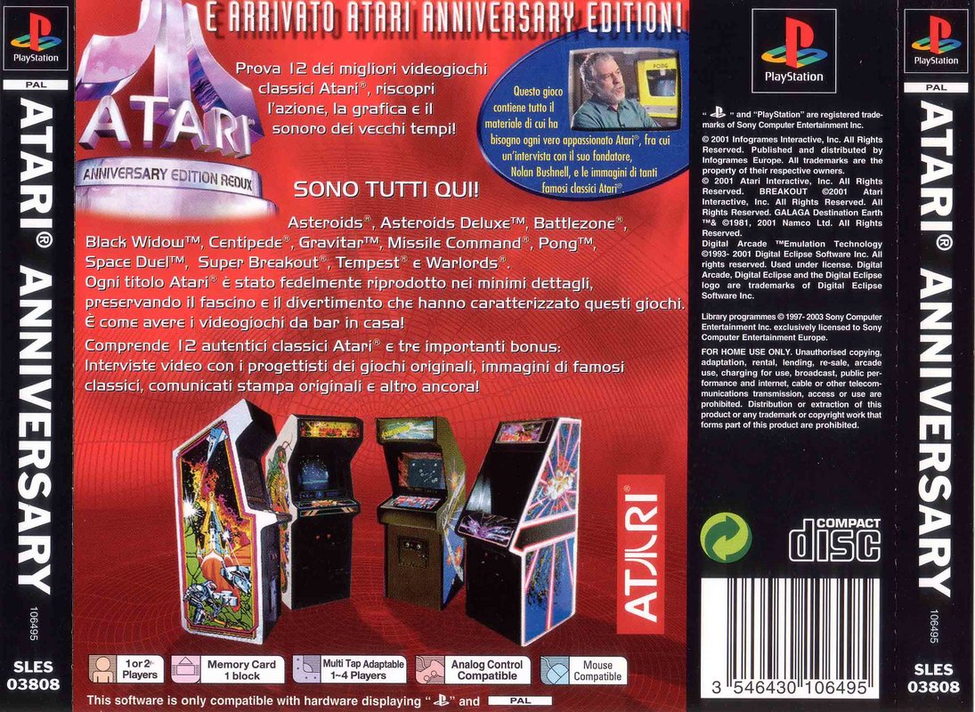 Contraportada de Atari Anniversary Edition Redux · IT