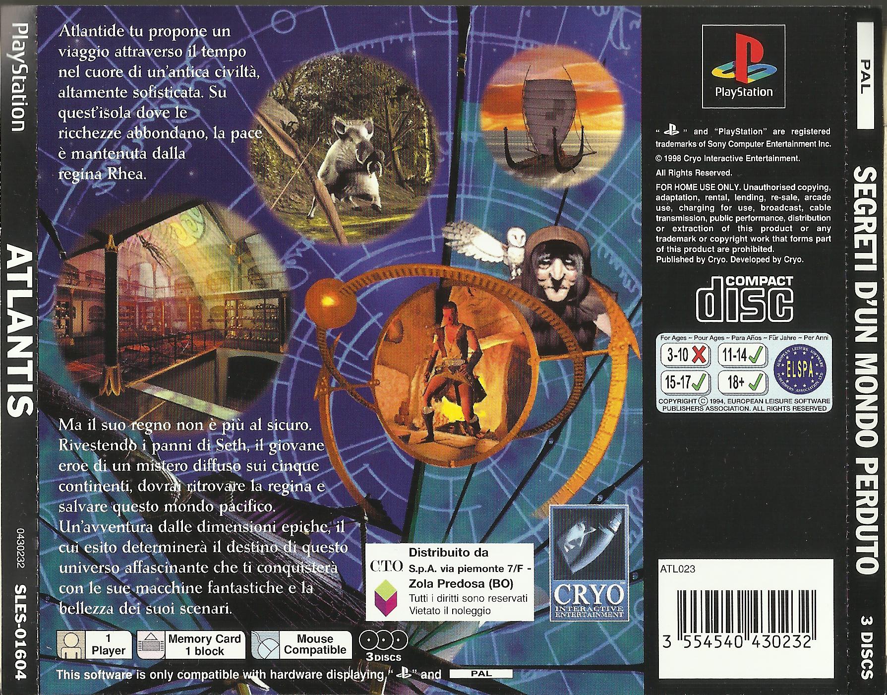 Contraportada de Atlantis - Segreti D'Un Mondo Perduto · IT
