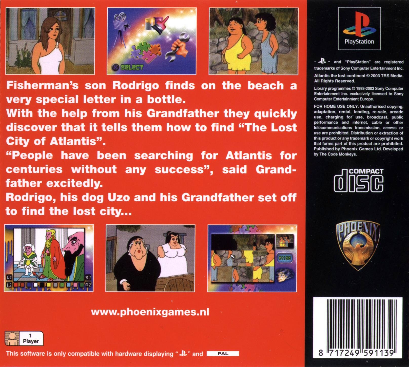 Contraportada de Atlantis The Lost Continent · EU
