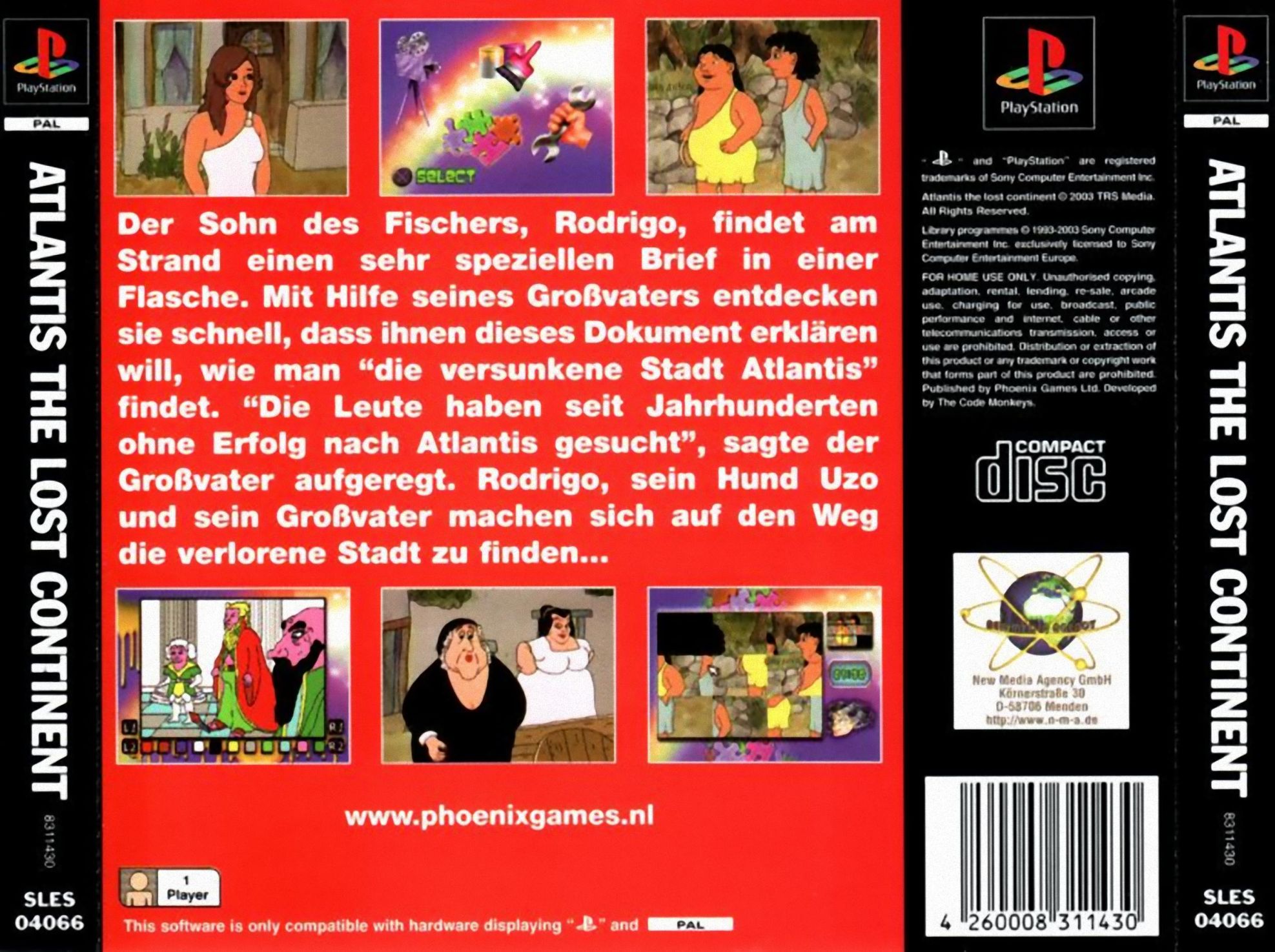 Contraportada de Atlantis The Lost Continent · DE