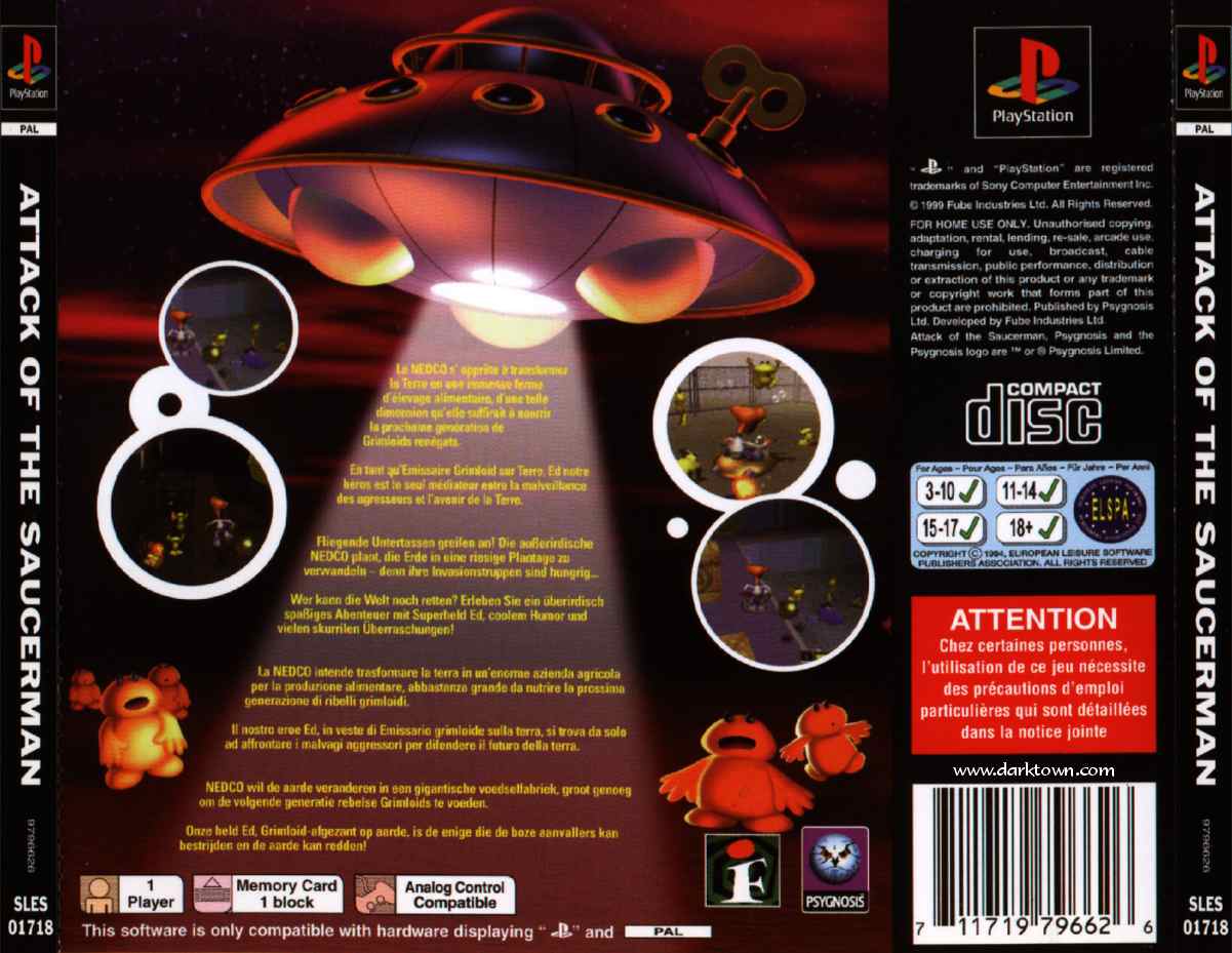 Contraportada de Attack of the Saucerman · EU