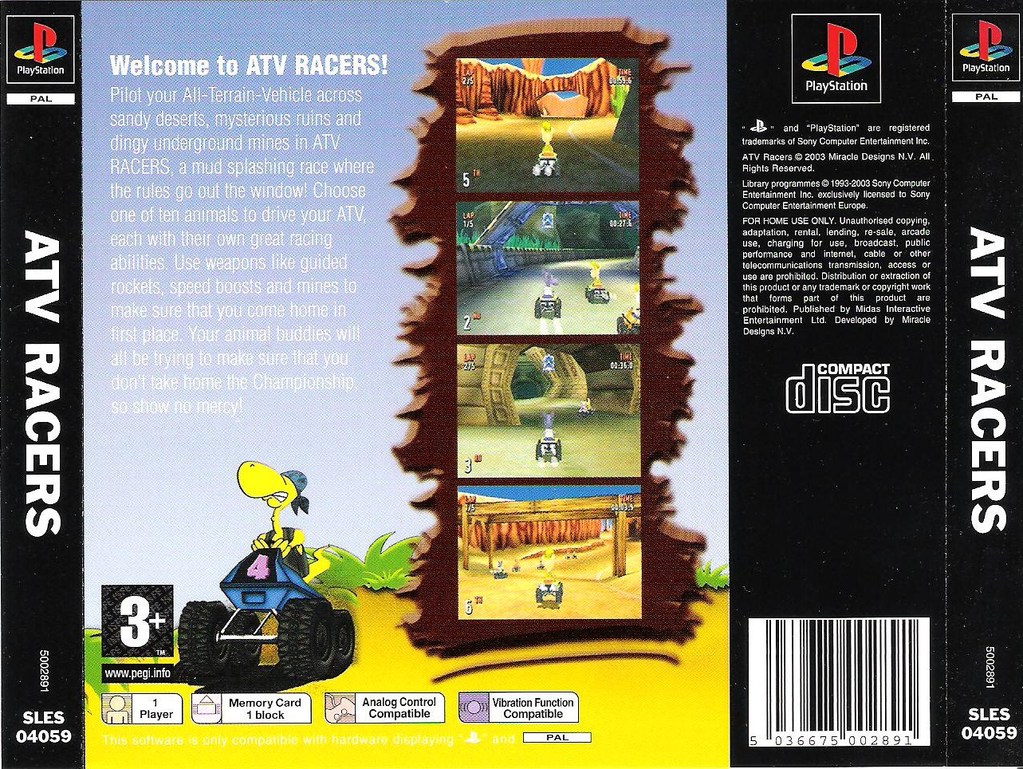 Contraportada de ATV Racers · EU