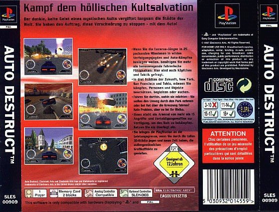 Contraportada de Auto Destruct · DE