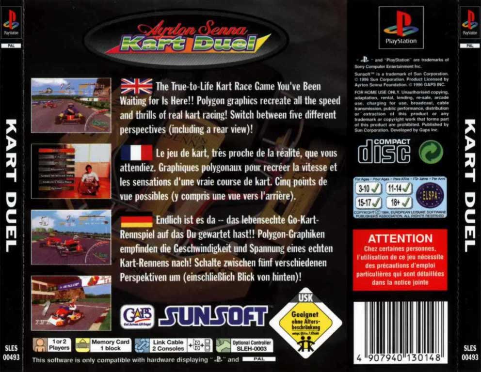 Contraportada de Ayrton Senna Kart Duel · EU