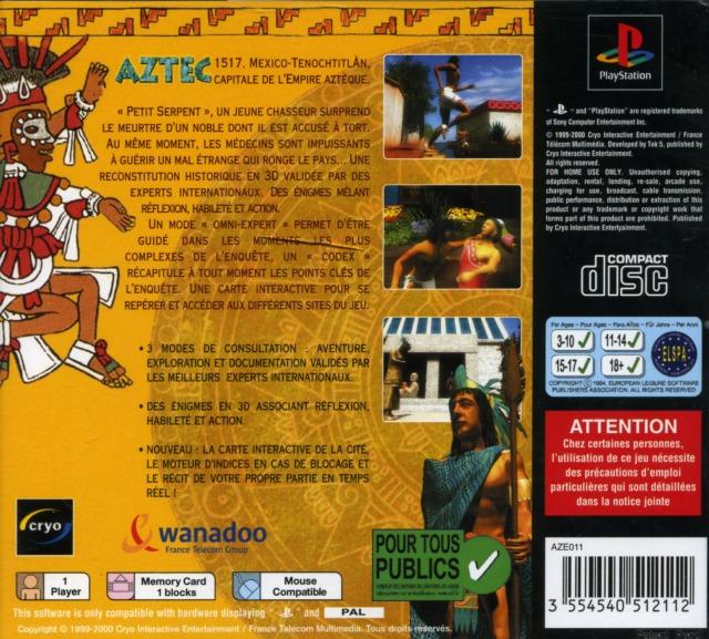 Contraportada de Aztec - Malediction Au Coer de la Cite D'Or · FR