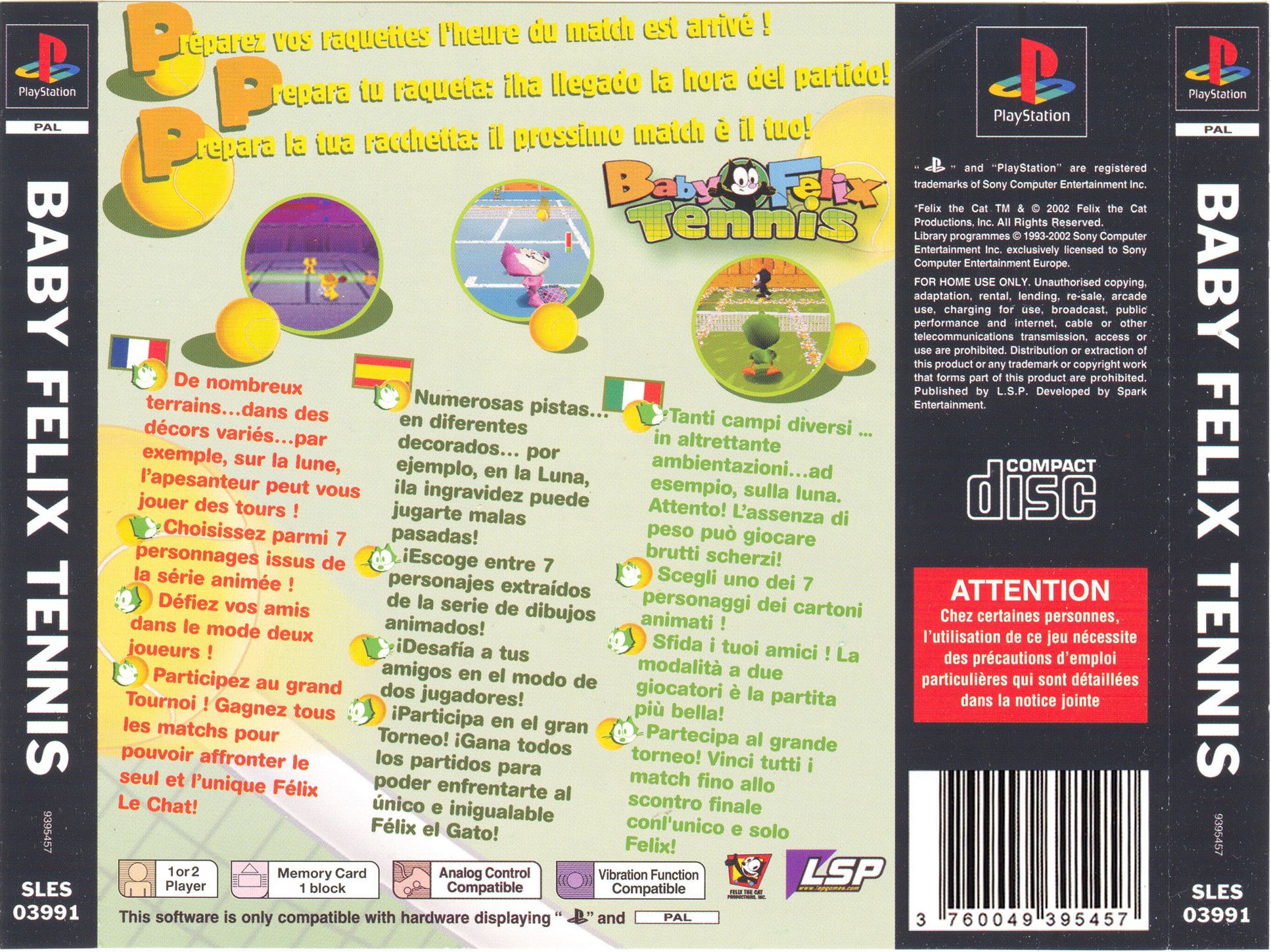 Contraportada de Baby Felix Tennis · EU