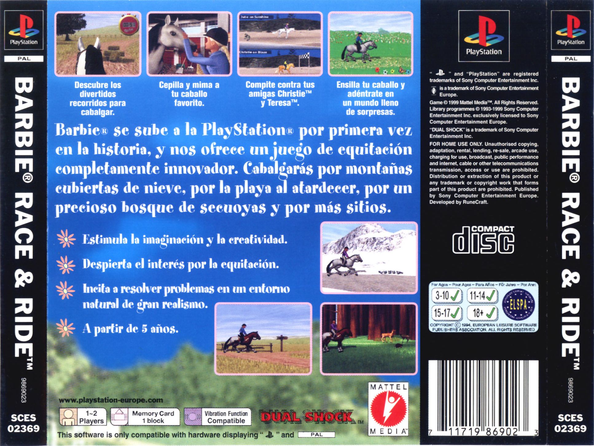 Contraportada de Barbie Race & Ride · ES