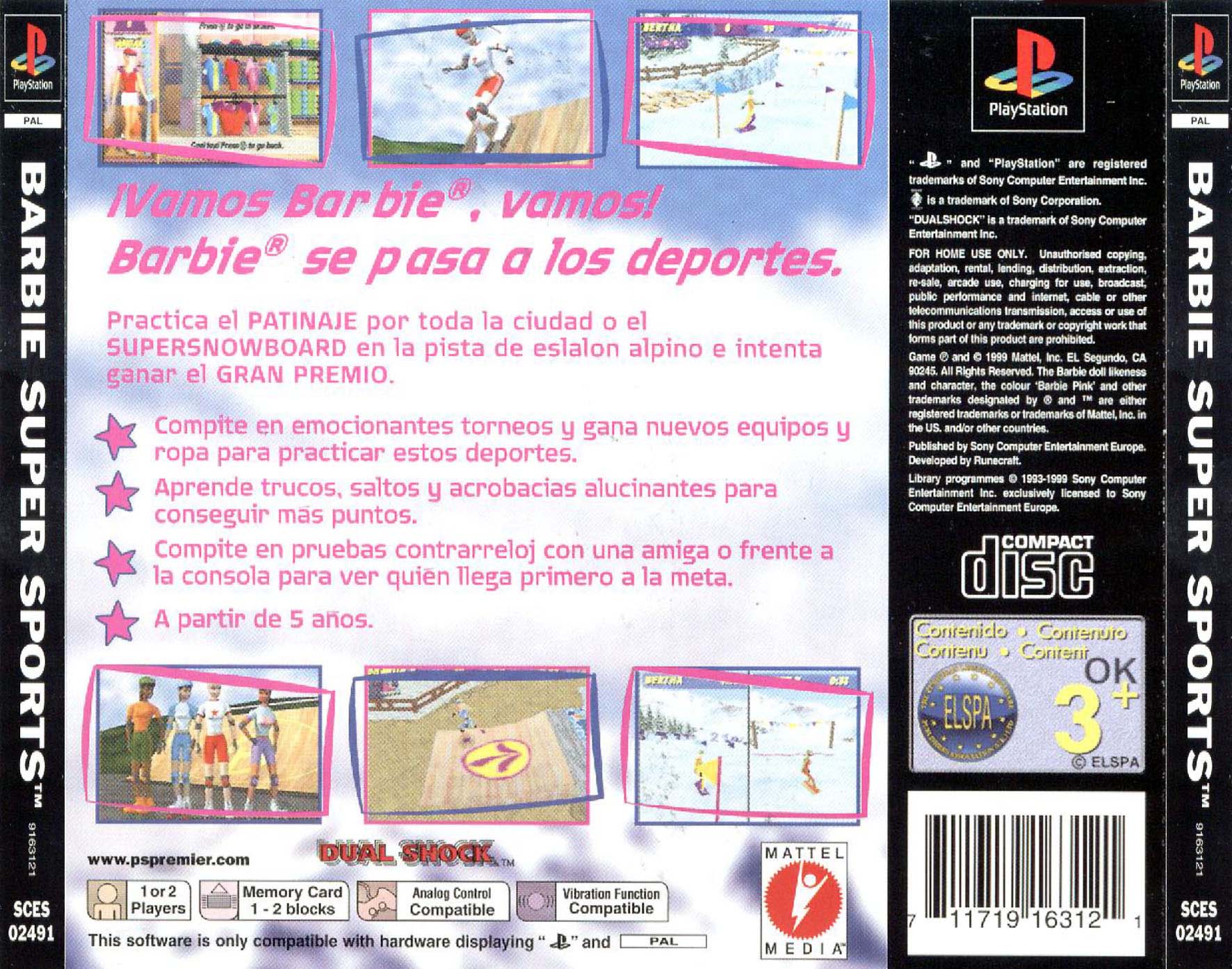 Contraportada de Barbie Super Sports · ES