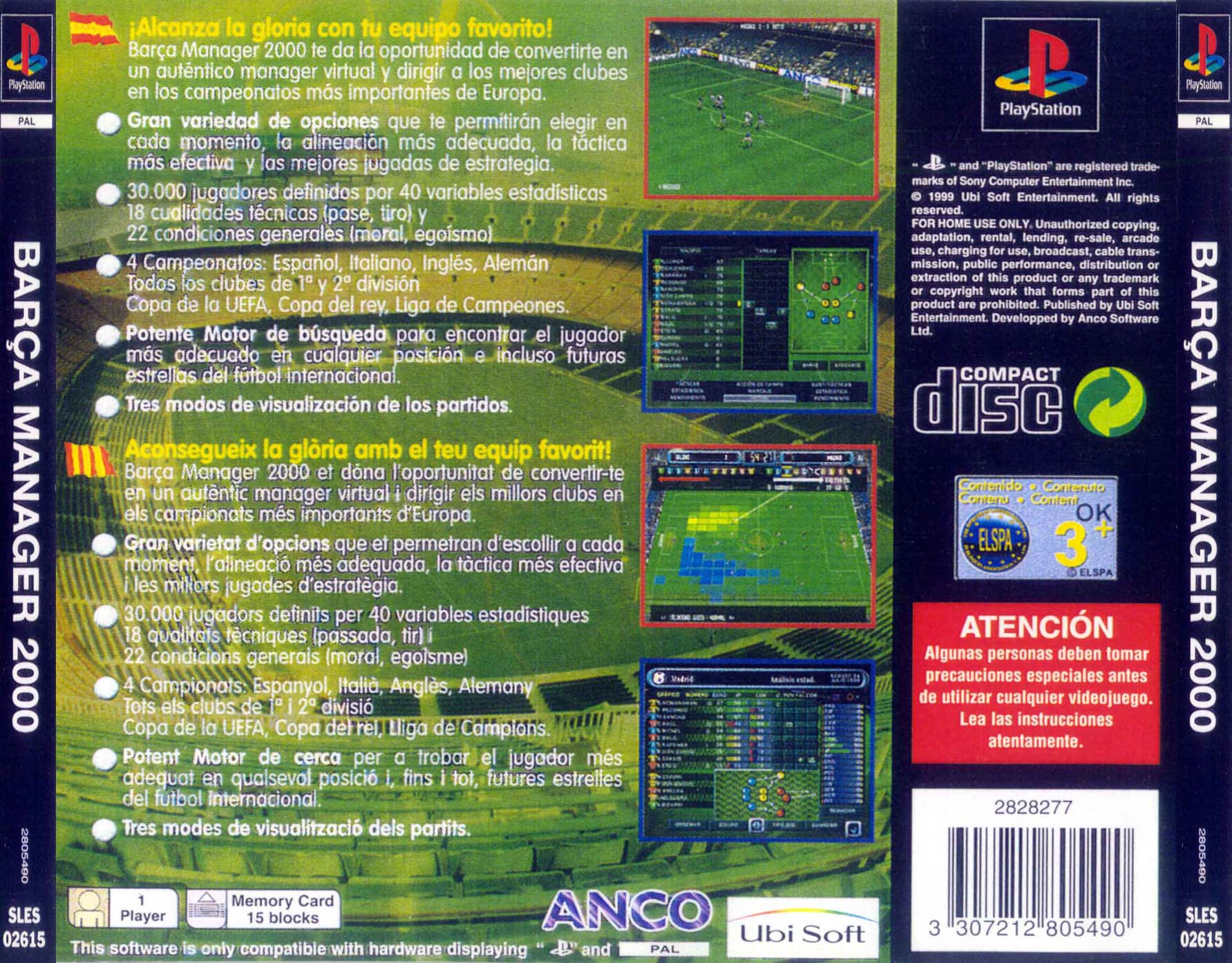 Contraportada de Barca Manager 2000 · ES