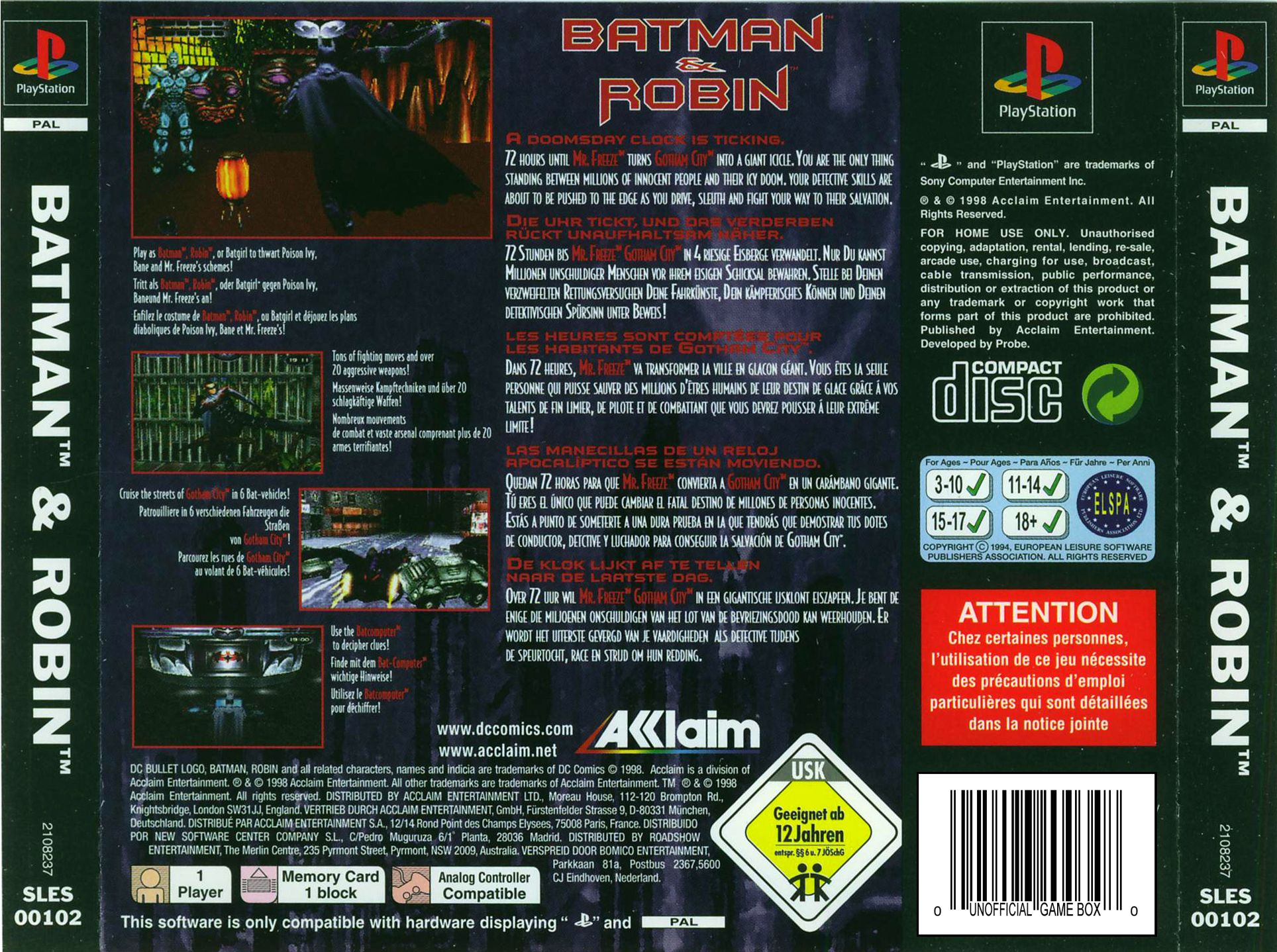 Contraportada de Batman & Robin · EU