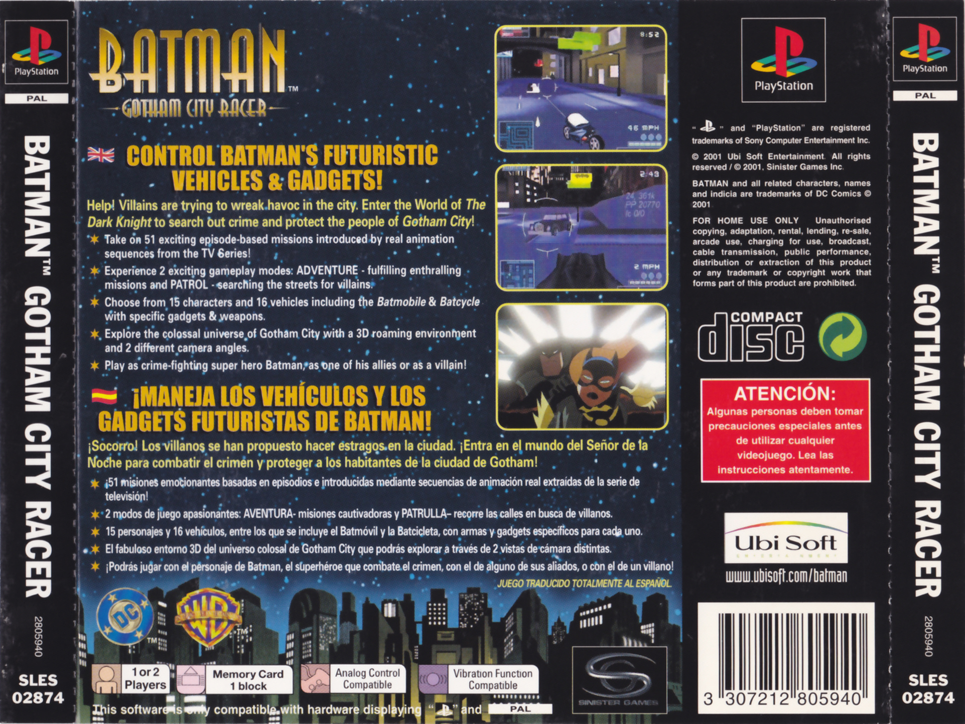 Contraportada de Batman Gotham City Racer · EU