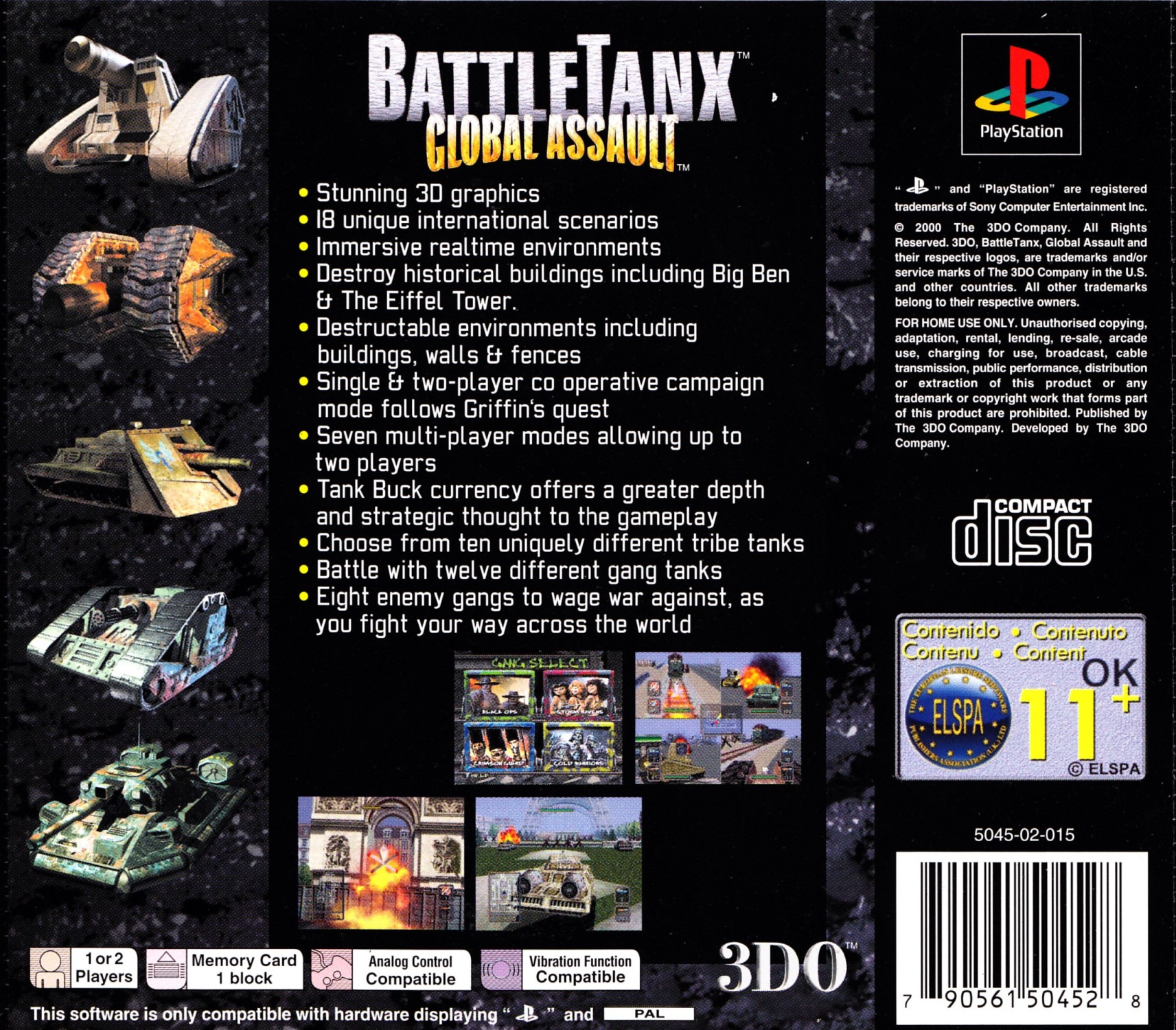 Contraportada de BattleTanx - Global Assault · EU