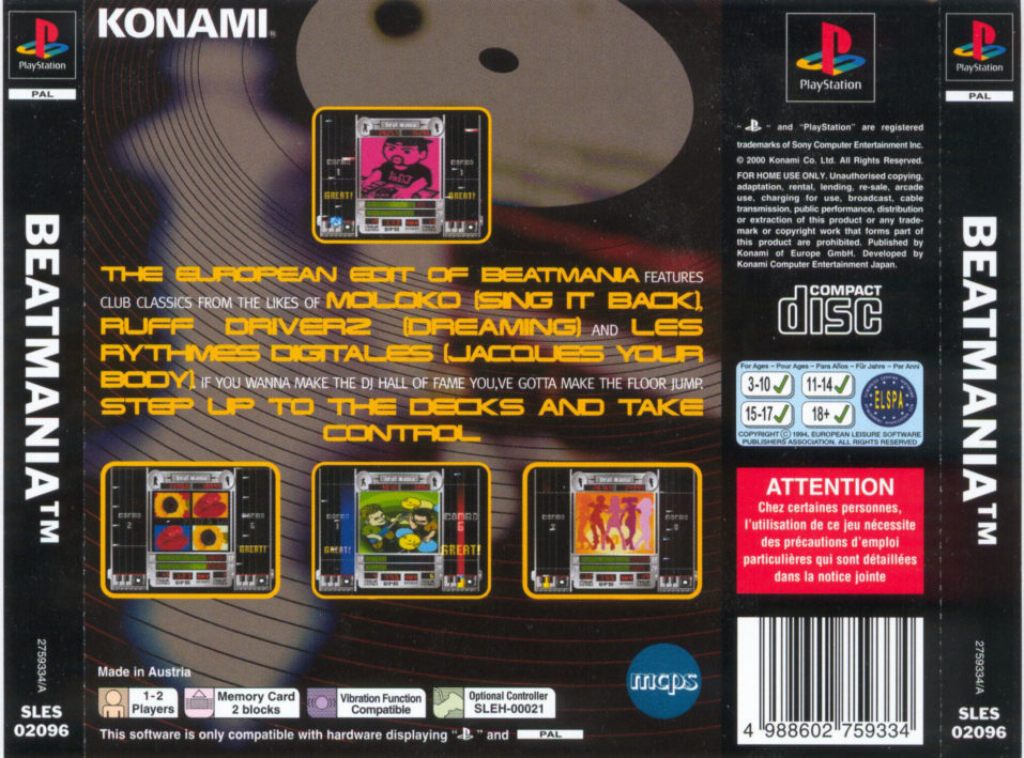 Contraportada de Beatmania · EU