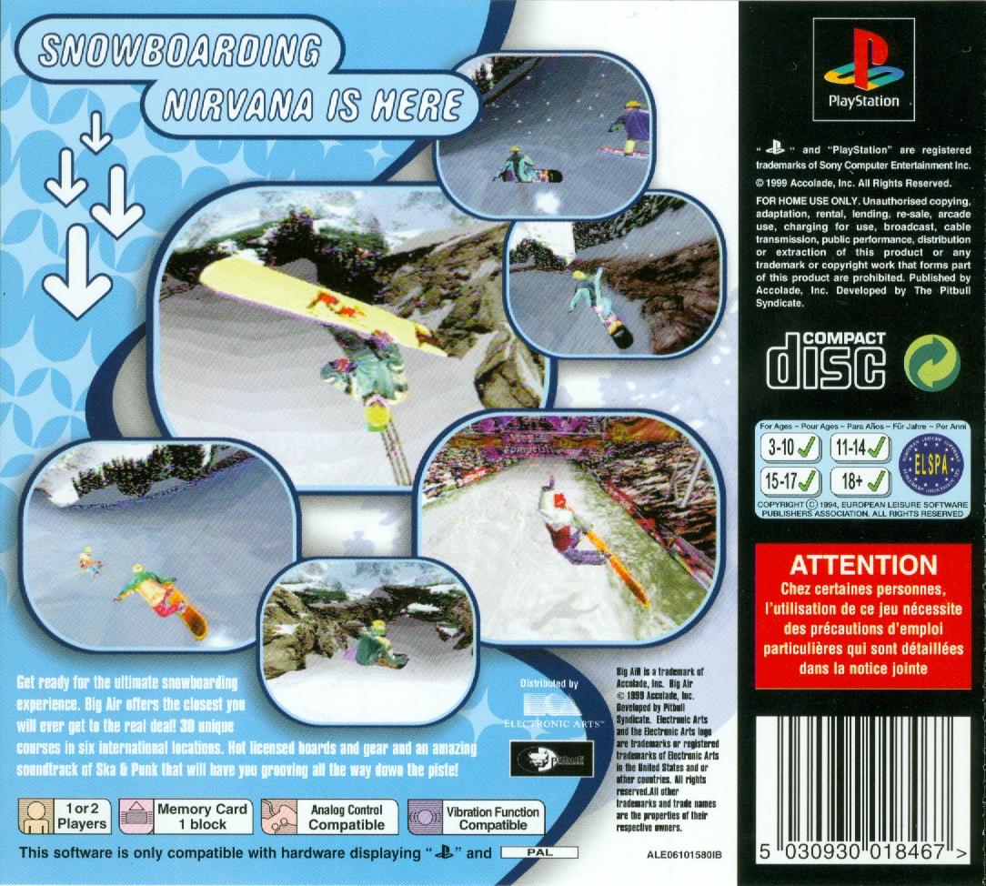 Contraportada de Big Air · EU