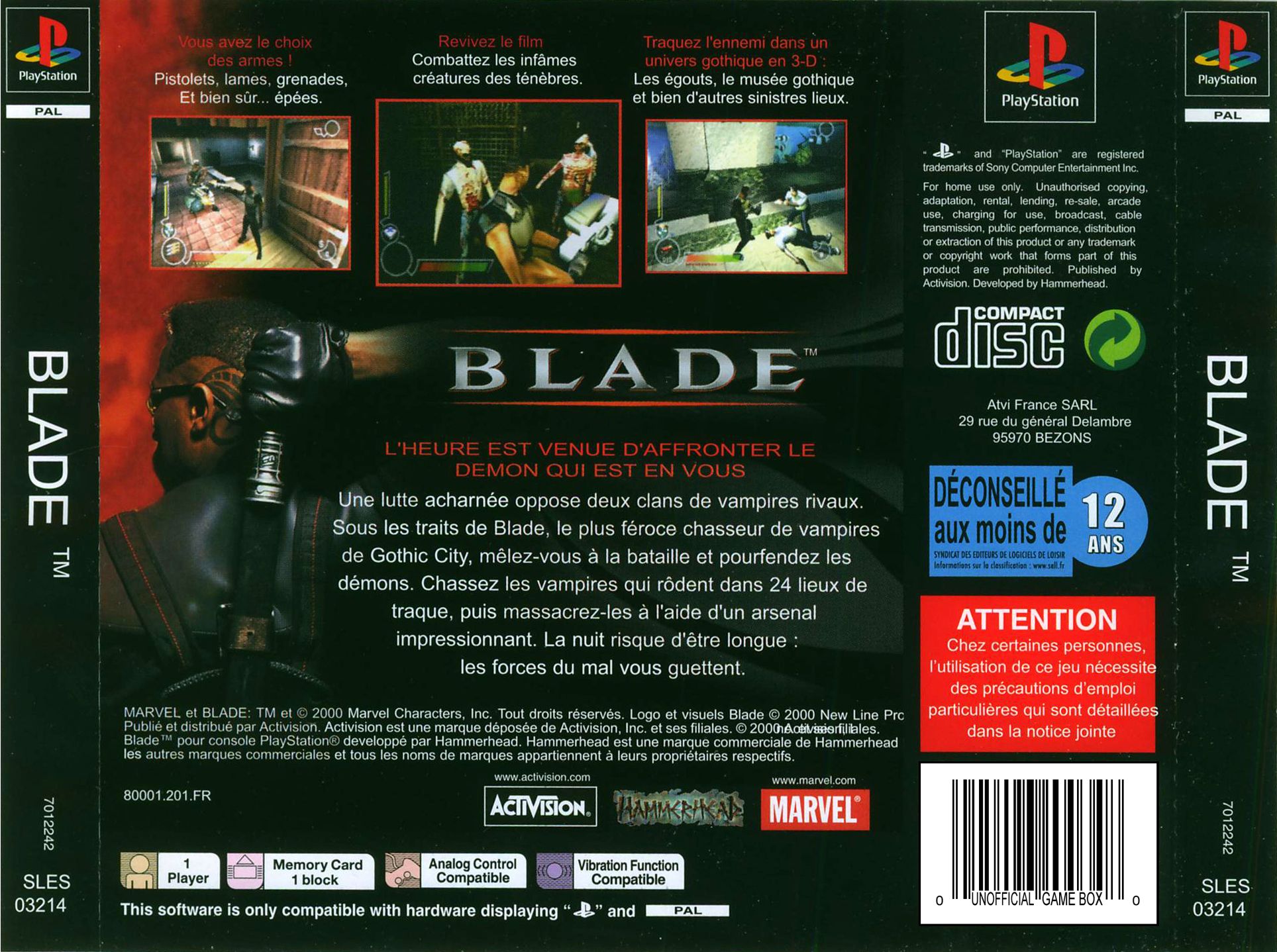Contraportada de Blade · FR