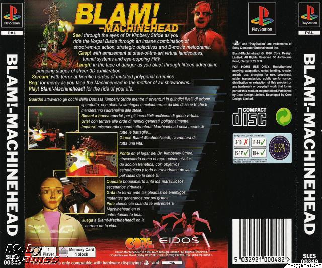 Contraportada de Blam! Machinehead · EU