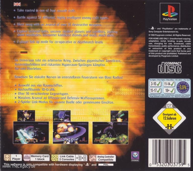 Contraportada de Blast Radius · EU