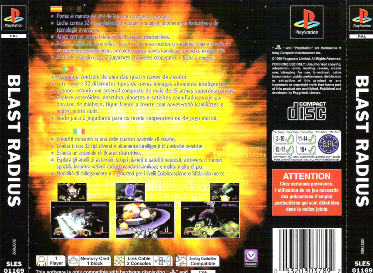 Contraportada de Blast Radius · EU