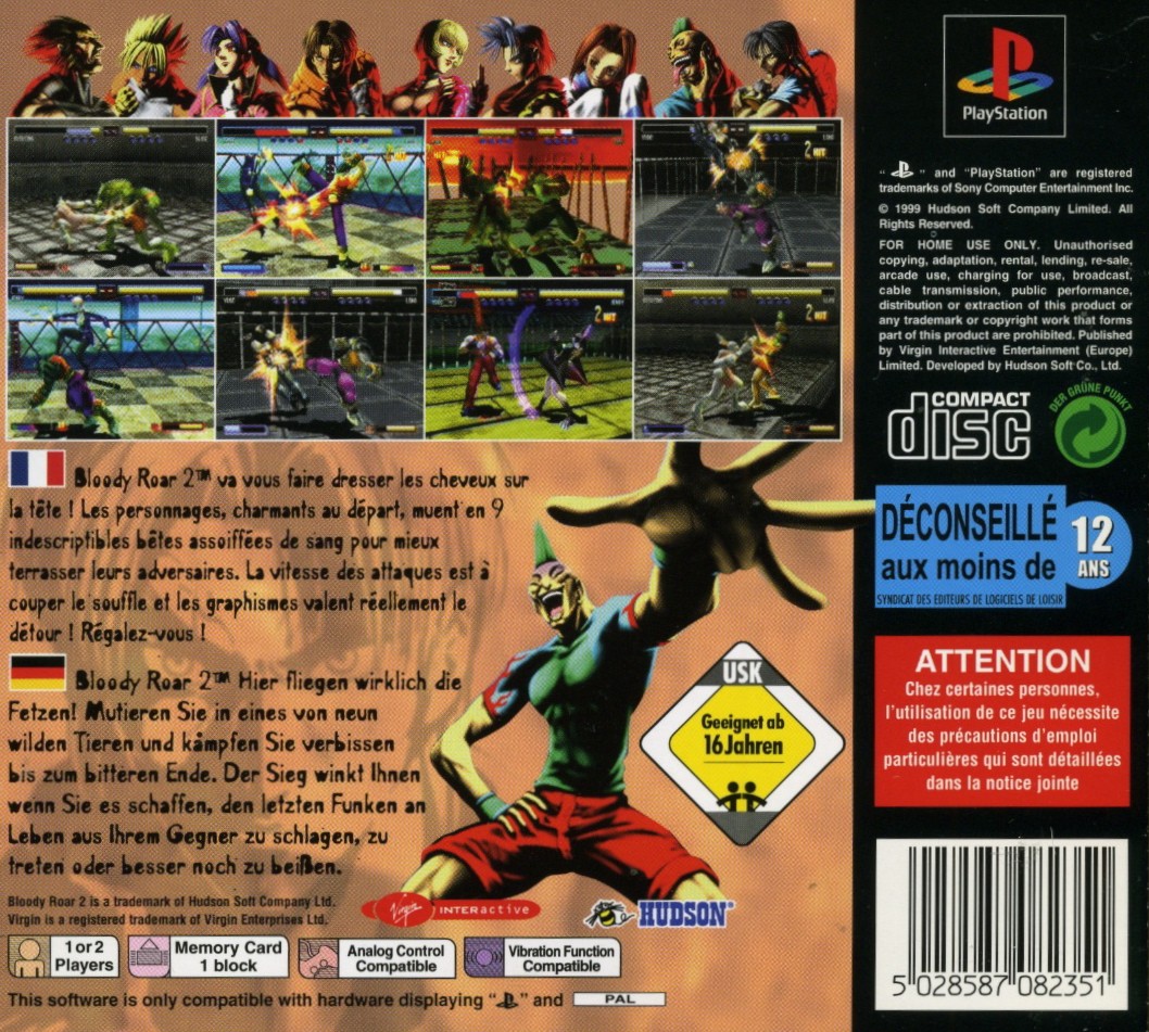 Contraportada de Bloody Roar 2 - Bringer of the New Age · EU