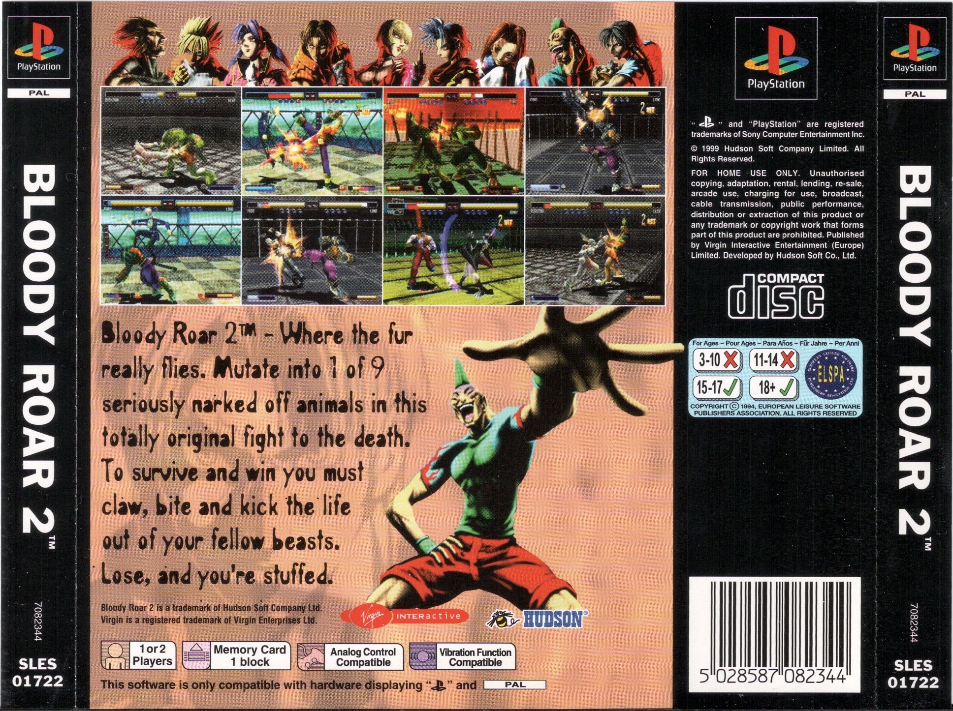 Contraportada de Bloody Roar 2 - Bringer of the New Age · EU