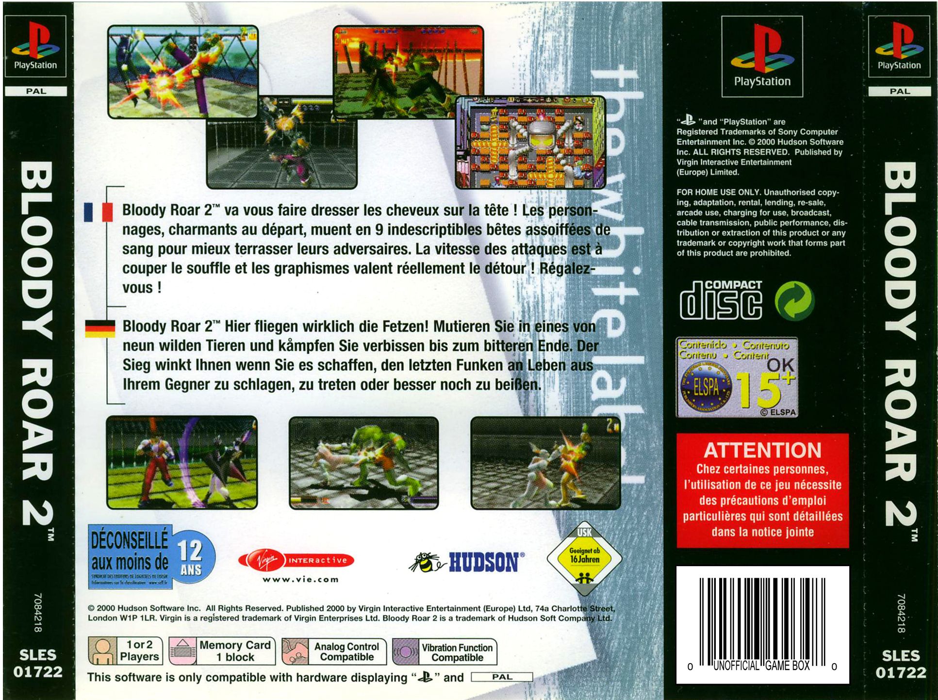 Contraportada de Bloody Roar 2 - Bringer of the New Age · EU