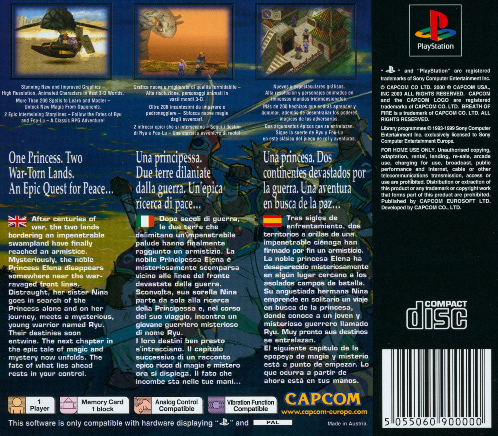 Contraportada de Breath of Fire IV · EU