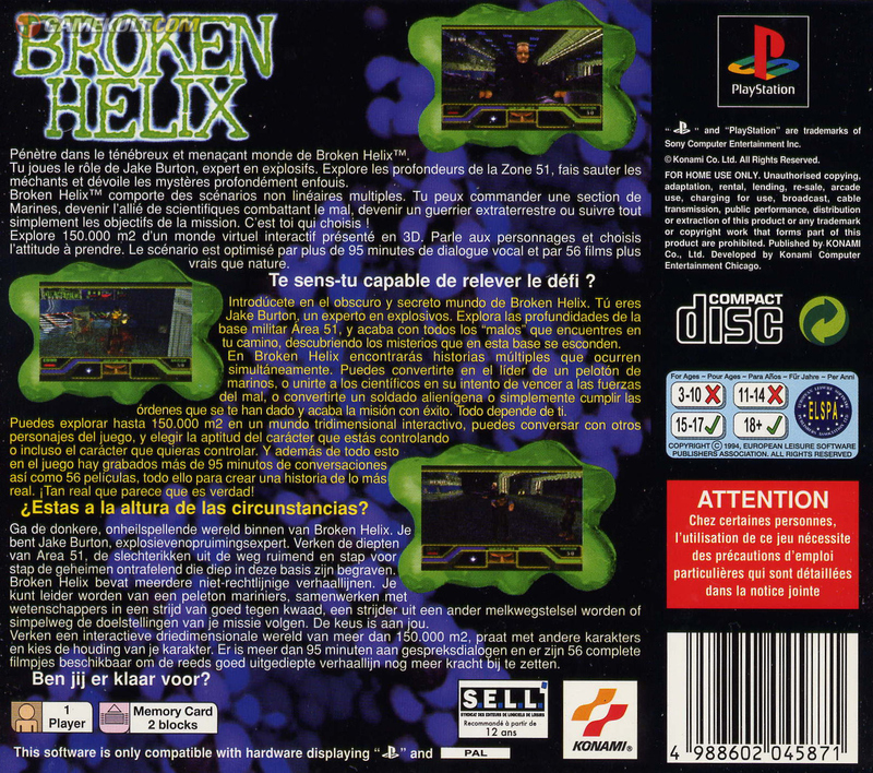 Contraportada de Broken Helix · EU