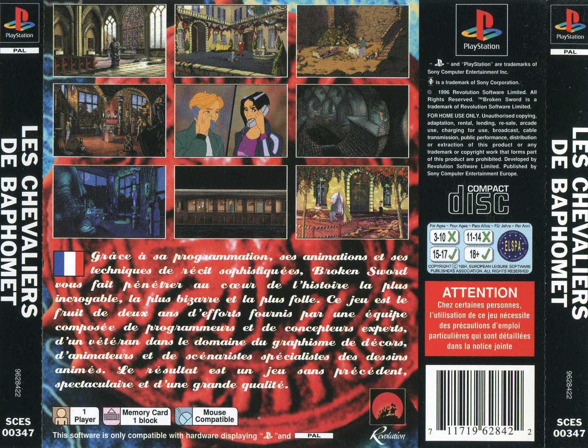 Contraportada de Broken Sword - Les Chevaliers De Baphomet · FR
