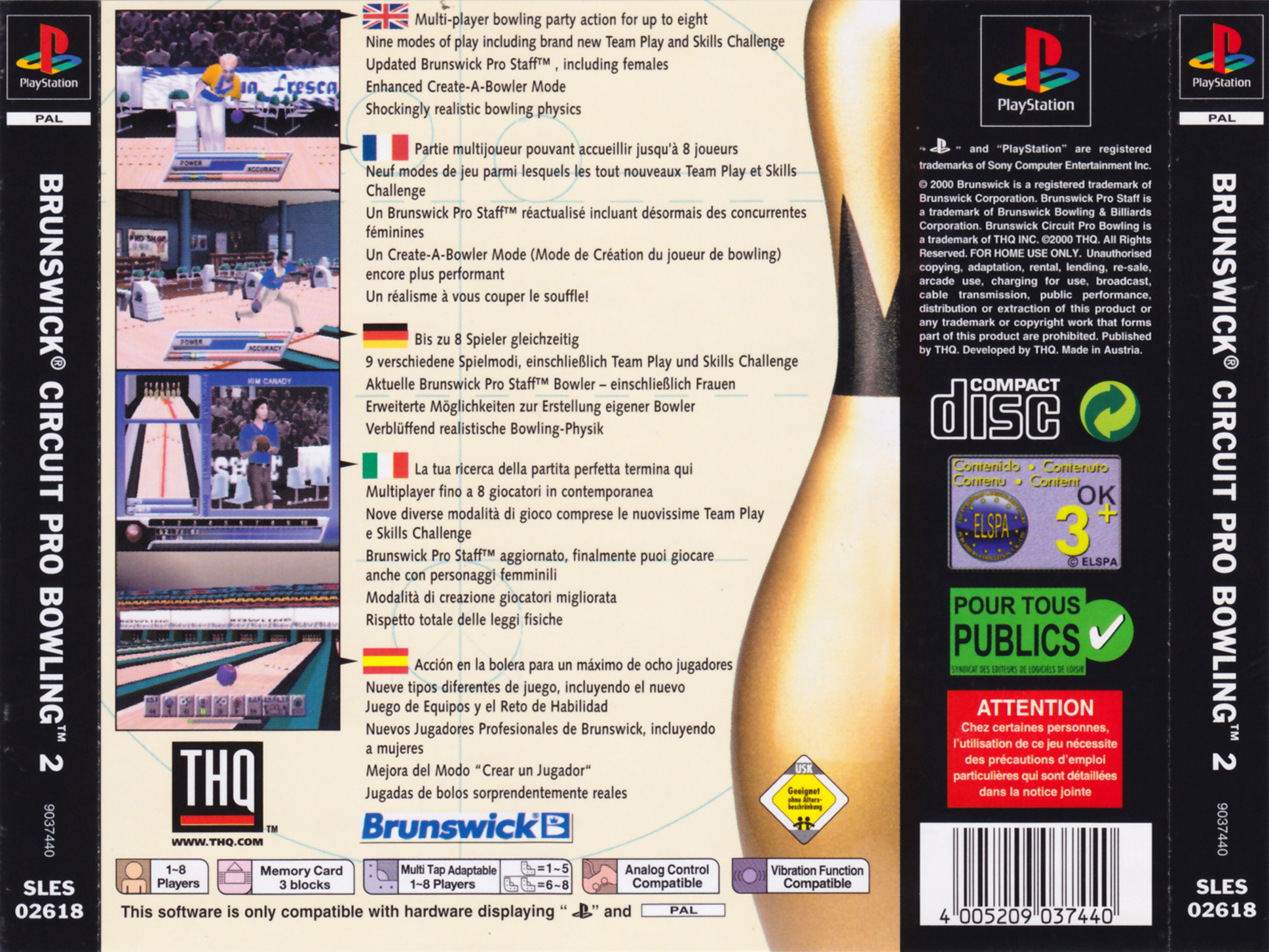 Contraportada de Brunswick Circuit Pro Bowling 2 · EU