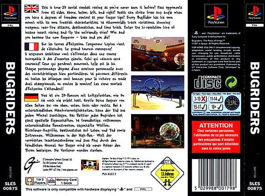 Contraportada de Bugriders The Race of Kings · EU