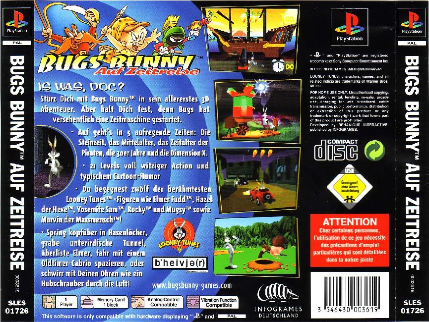 Contraportada de Bugs Bunny Lost in Time · DE