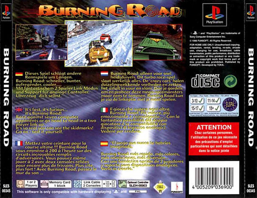 Contraportada de Burning Road · EU