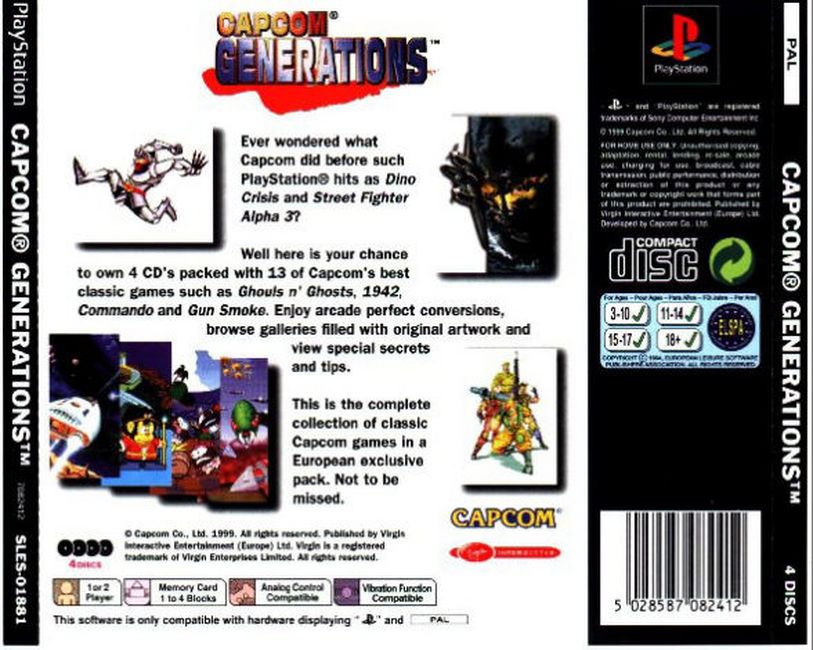 Contraportada de Capcom Generations · EU