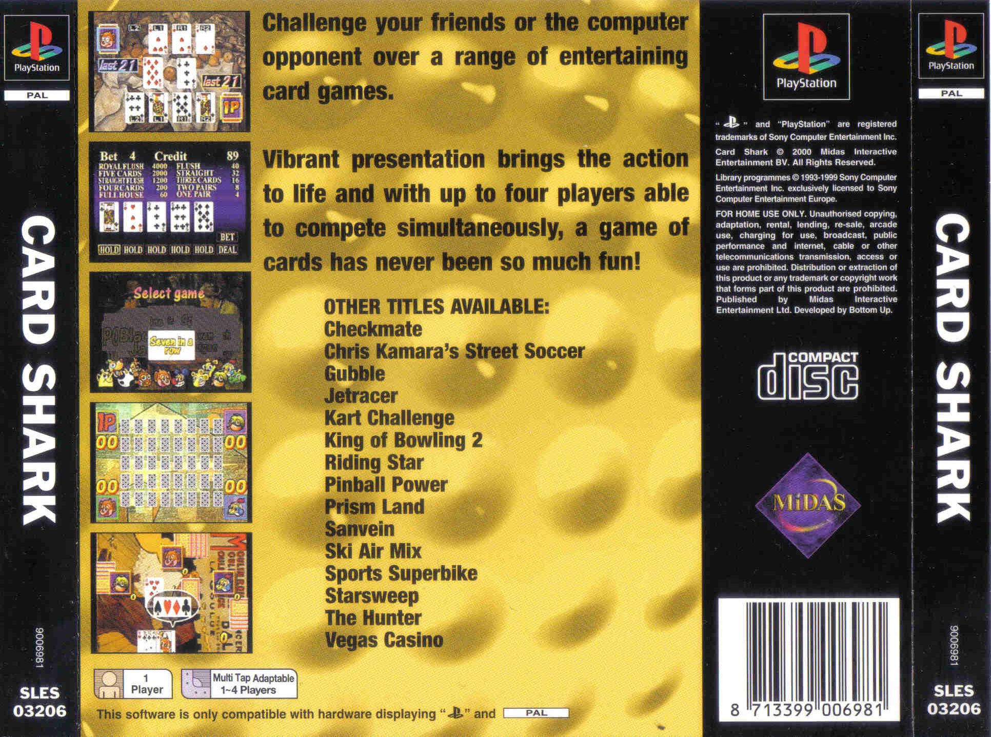 Contraportada de Card Shark · EU
