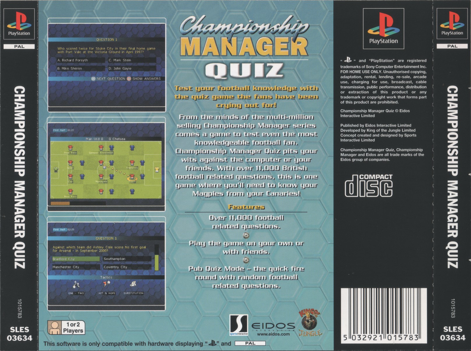Contraportada de Championship Manager Quiz · EU