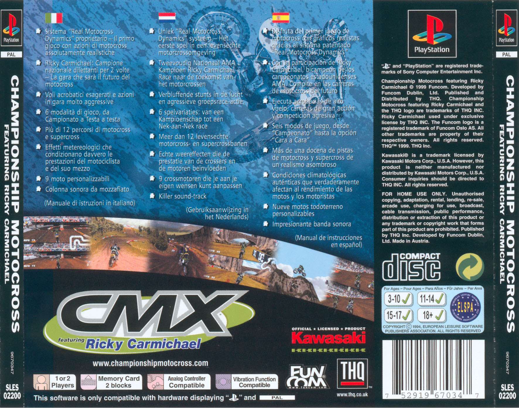 Contraportada de Championship Motocross featuring Ricky Carmichael · EU