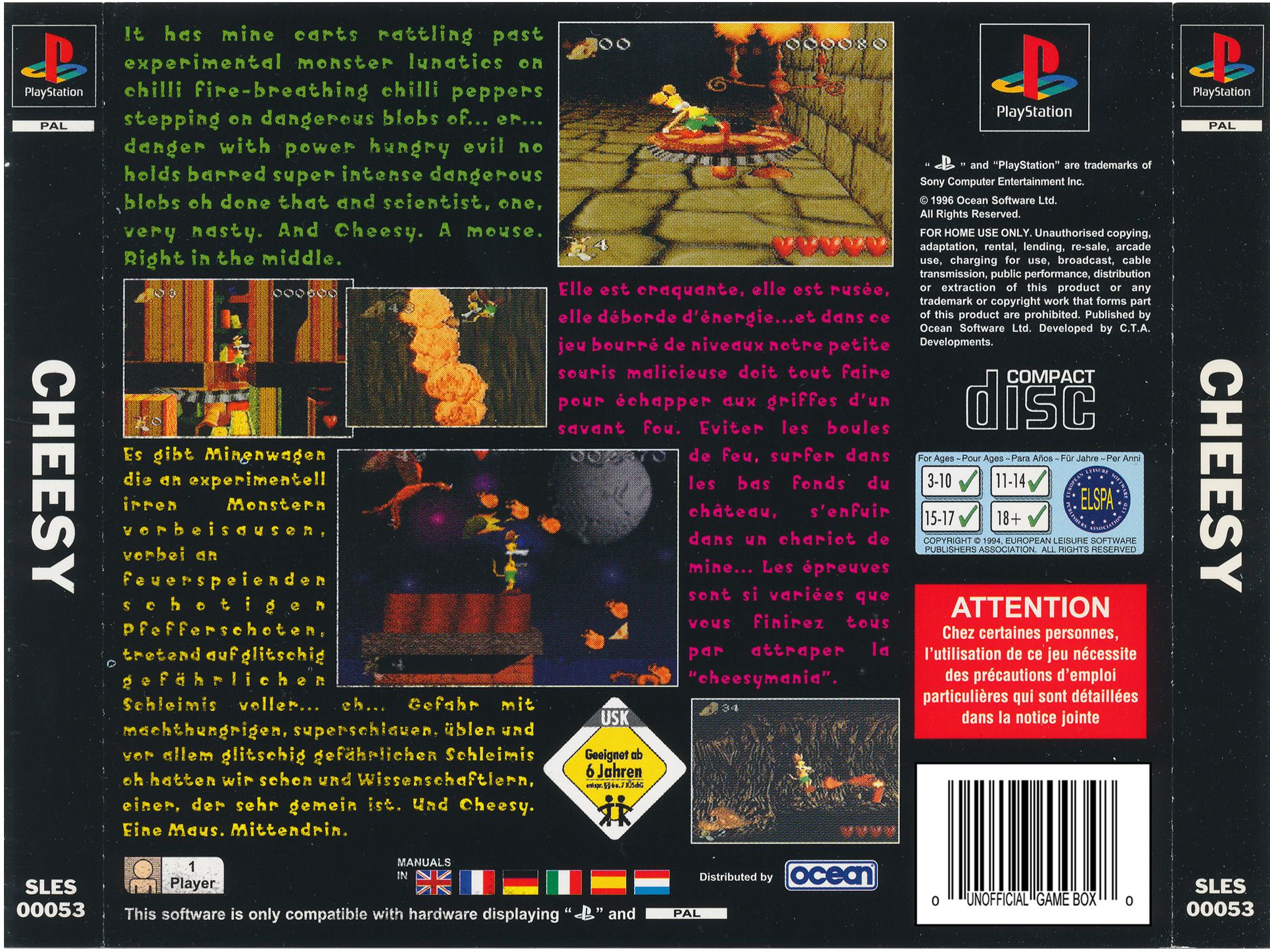 Contraportada de Cheesy · EU
