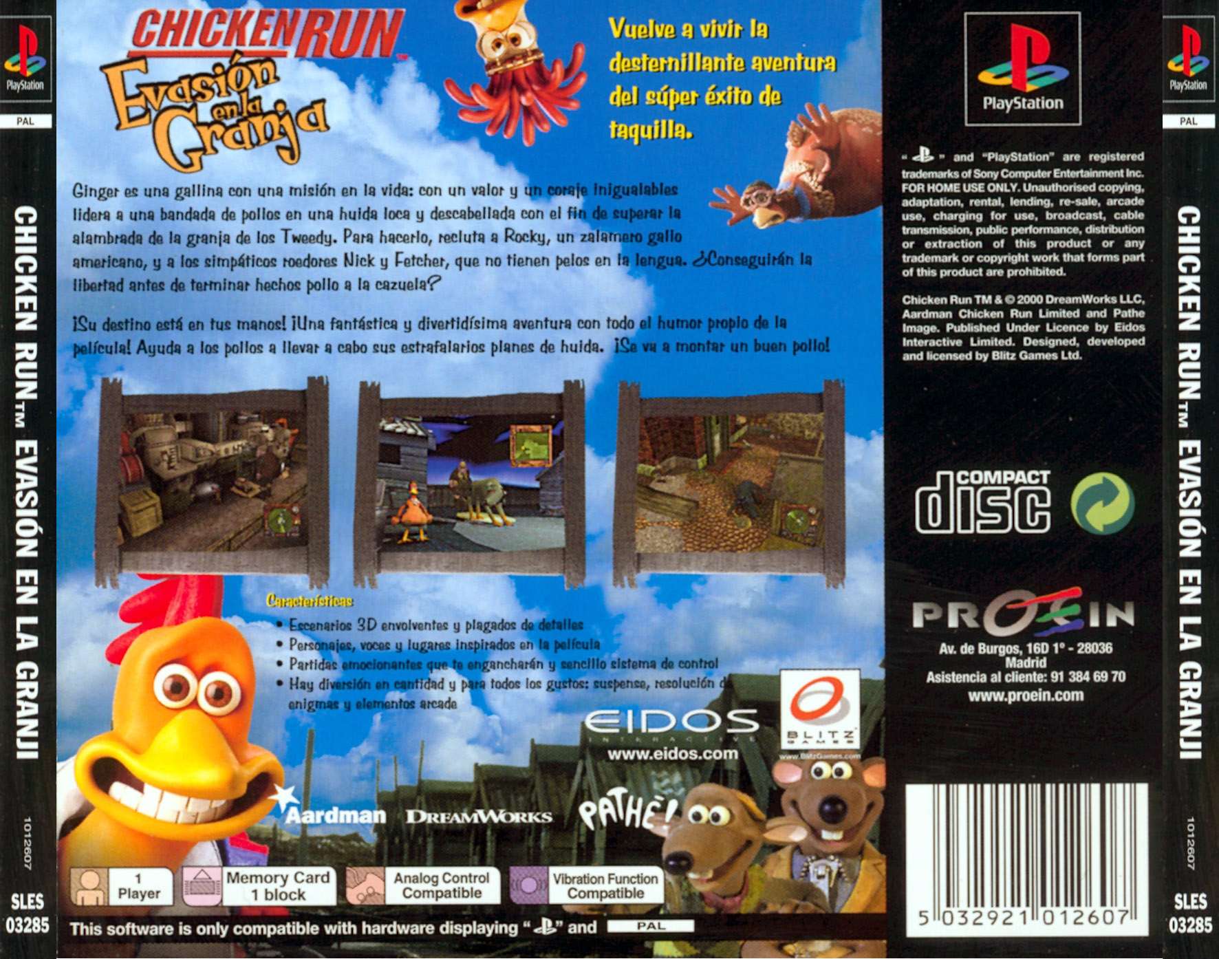 Contraportada de Chicken Run · ES