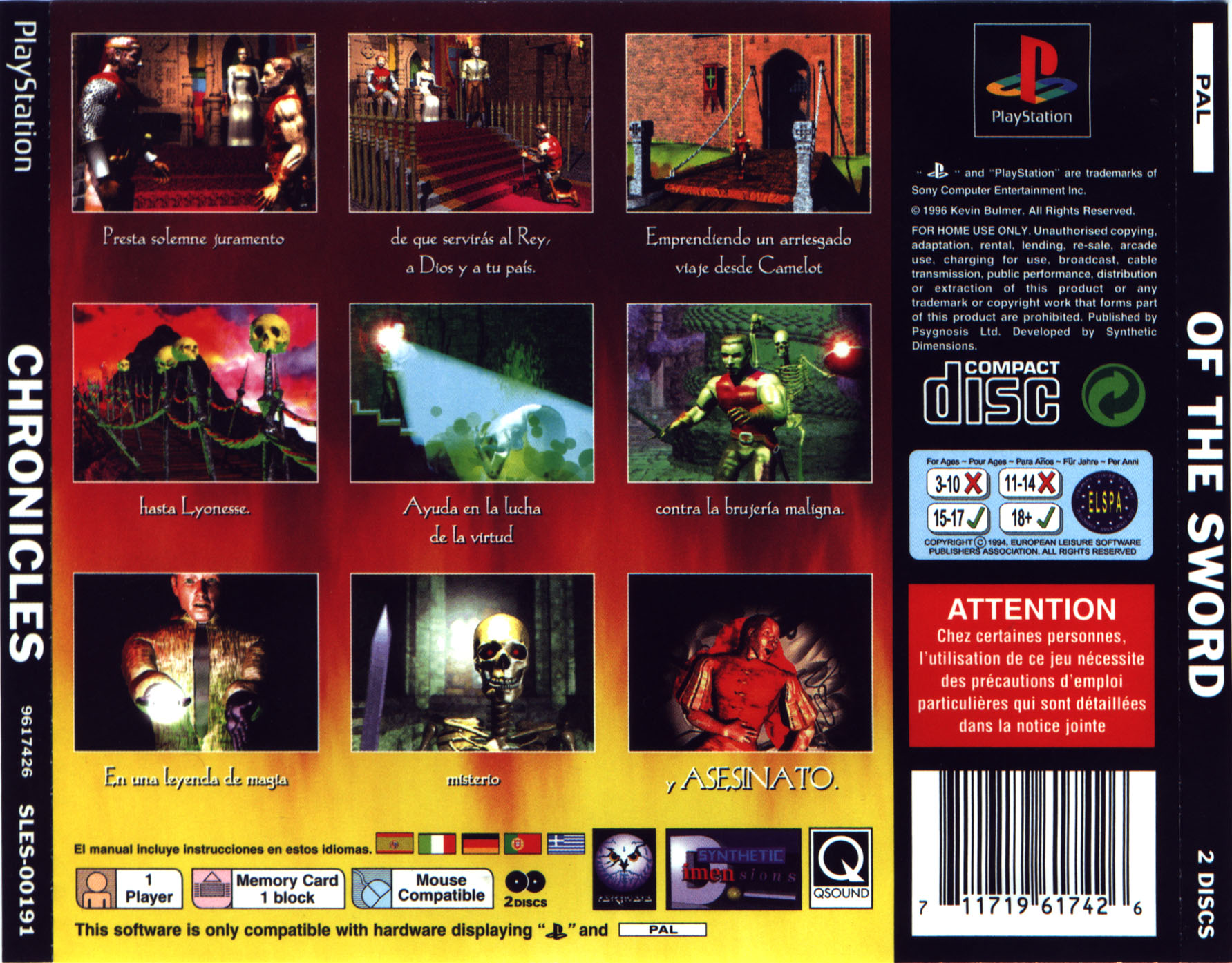 Contraportada de Chronicles of the Sword · ES