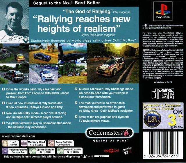 Contraportada de Colin McRae Rally 2.0 · EU
