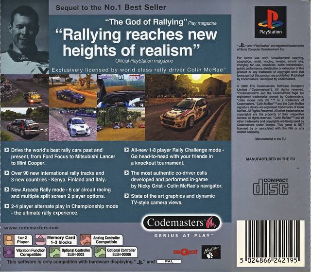 Contraportada · Platinum de Colin McRae Rally 2.0 · EU