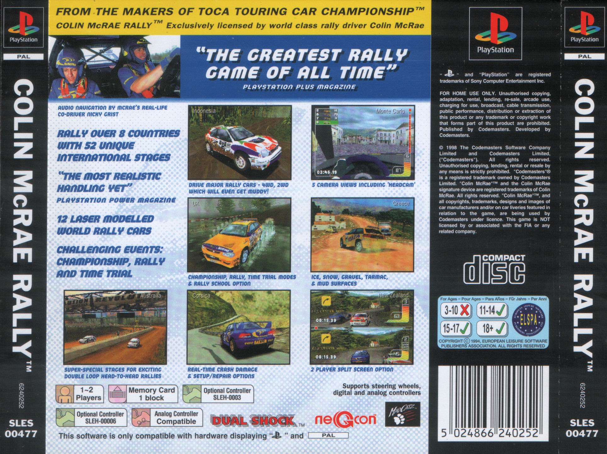 Contraportada de Colin McRae Rally · EU