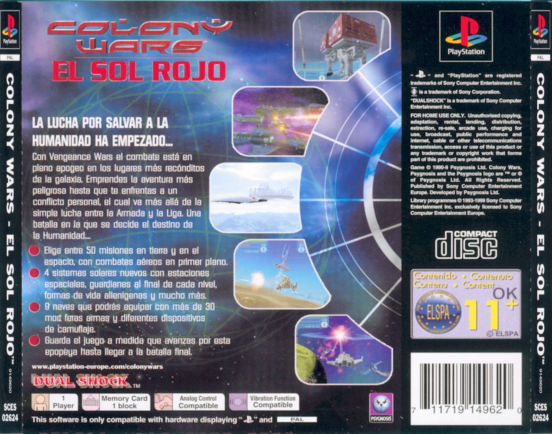 Contraportada de Colony Wars - El Sol Rojo · ES