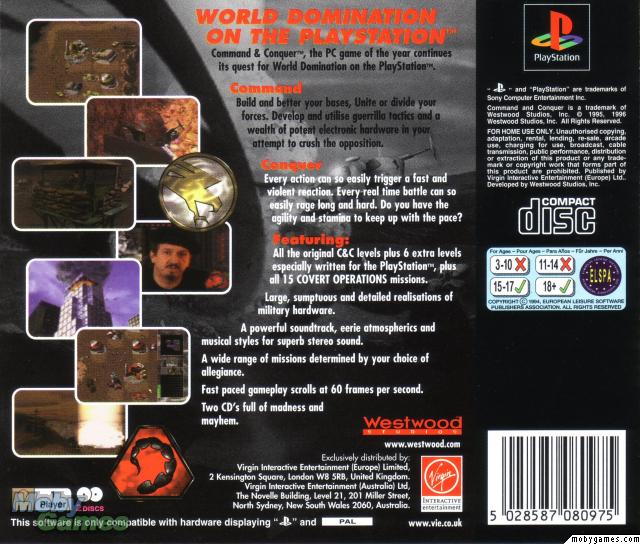 Contraportada de Command & Conquer · EU