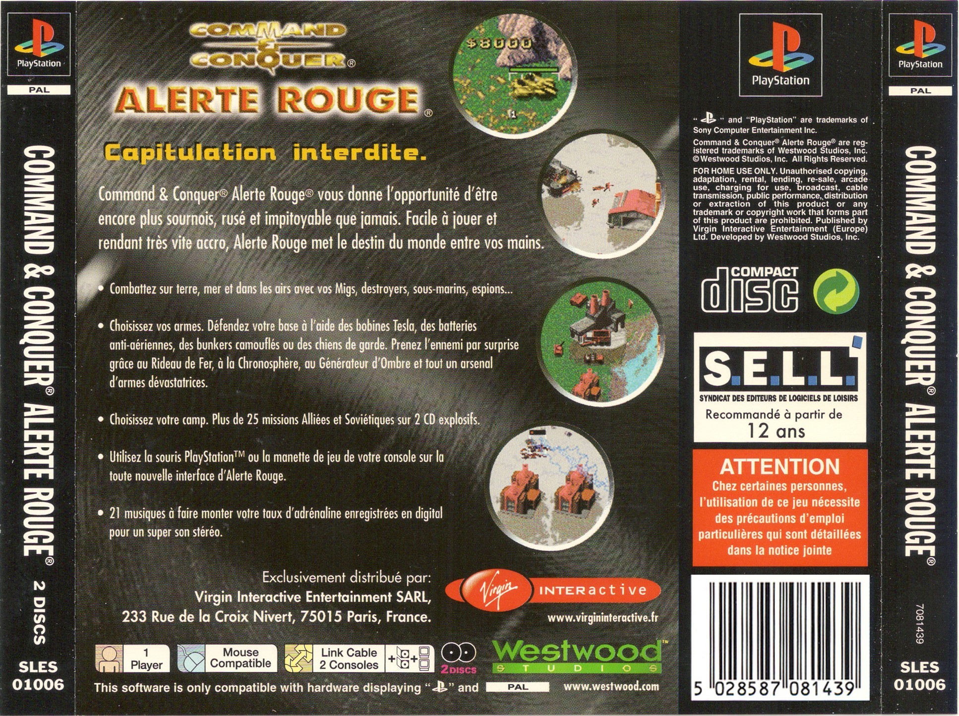 Contraportada de Command & Conquer - Alerte Rouge · FR