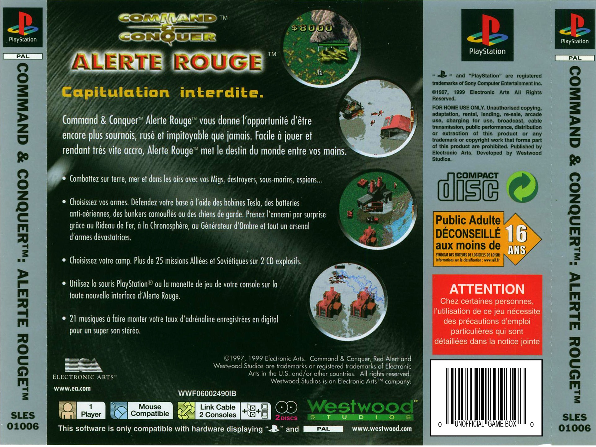 Contraportada · Platinum de Command & Conquer - Alerte Rouge · FR