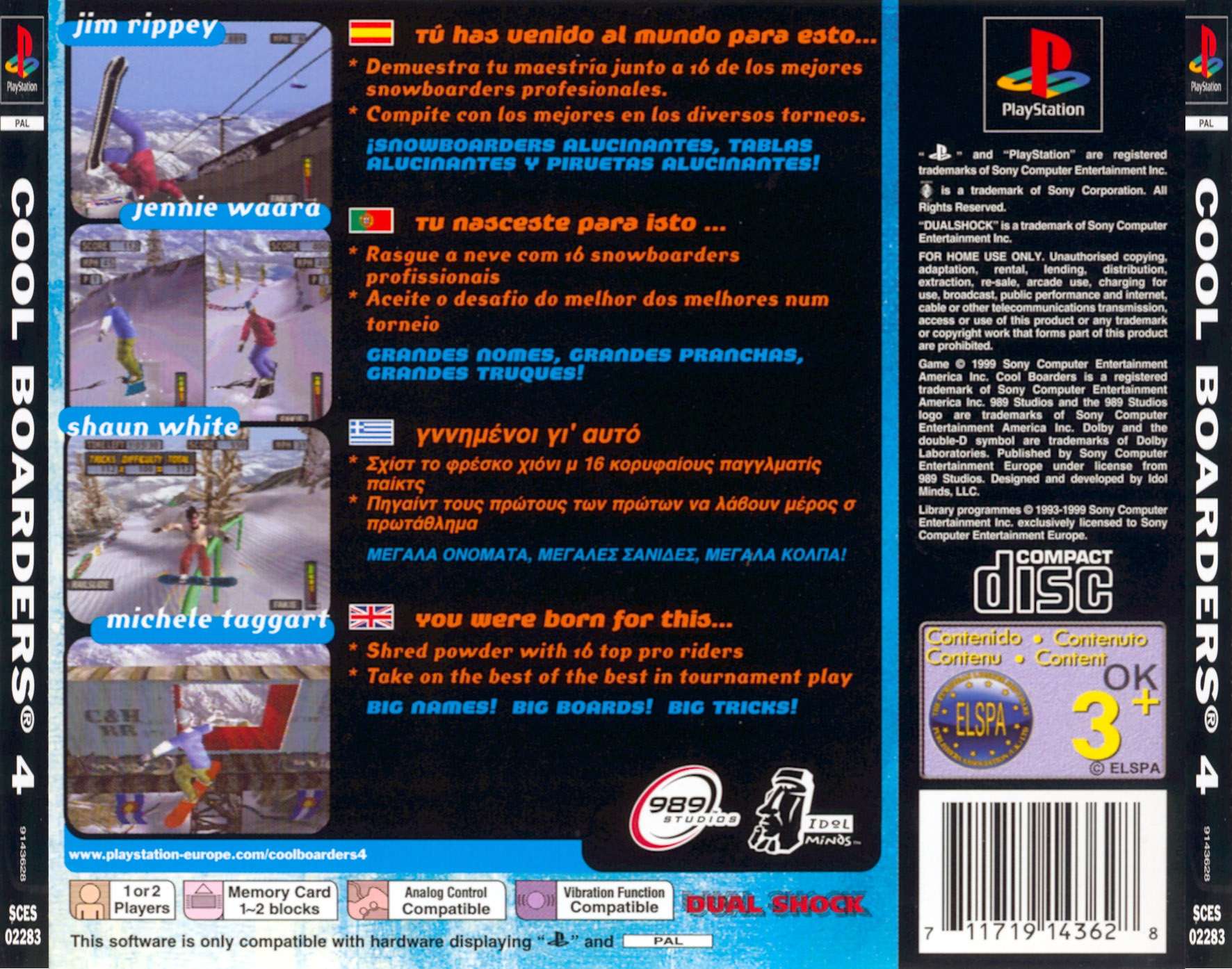 Contraportada de Cool Boarders 4 · EU