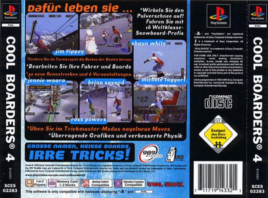 Contraportada de Cool Boarders 4 · DE